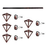 GLOBOSTAR® TRIANGLE 00609 Μοντέρνο Κρεμαστό Φωτιστικό Οροφής με Ντουί 5 x E27 AC 220-240V IP20 - Χάλκινο - Μ170 x Π22 x Y130cm - Image 11