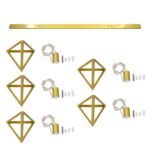 GLOBOSTAR® TRIANGLE 00610 Μοντέρνο Κρεμαστό Φωτιστικό Οροφής με Ντουί 5 x E27 AC 220-240V IP20 - Χρυσό - Μ170 x Π22 x Y130cm - Image 11