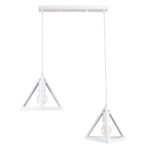 GLOBOSTAR® TRIANGLE 00612 Μοντέρνο Κρεμαστό Φωτιστικό Οροφής με Ντουί 2 x E27 AC 220-240V IP20 - Λευκό - Μ60 x Π22 x Y130cm - Image 3