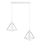 GLOBOSTAR® TRIANGLE 00612 Μοντέρνο Κρεμαστό Φωτιστικό Οροφής με Ντουί 2 x E27 AC 220-240V IP20 - Λευκό - Μ60 x Π22 x Y130cm - Image 4