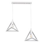 GLOBOSTAR® TRIANGLE 00612 Μοντέρνο Κρεμαστό Φωτιστικό Οροφής με Ντουί 2 x E27 AC 220-240V IP20 - Λευκό - Μ60 x Π22 x Y130cm - Image 5