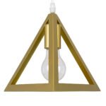 GLOBOSTAR® TRIANGLE 00615 Μοντέρνο Κρεμαστό Φωτιστικό Οροφής με Ντουί 2 x E27 AC 220-240V IP20 - Χρυσό - Μ60 x Π22 x Y130cm - Image 8