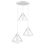 GLOBOSTAR® TRIANGLE 00617 Μοντέρνο Κρεμαστό Φωτιστικό Οροφής με Ντουί 3 x E27 AC 220-240V IP20 - Λευκό - Μ49 x Π49 x Y130cm - Image 4