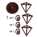 GLOBOSTAR® TRIANGLE 00618 Μοντέρνο Κρεμαστό Φωτιστικό Οροφής με Ντουί 3 x E27 AC 220-240V IP20 - Χάλκινο - Μ49 x Π49 x Y130cm - Image 11