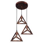 GLOBOSTAR® TRIANGLE 00618 Μοντέρνο Κρεμαστό Φωτιστικό Οροφής με Ντουί 3 x E27 AC 220-240V IP20 - Χάλκινο - Μ49 x Π49 x Y130cm - Image 5