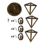 GLOBOSTAR® TRIANGLE 00619 Μοντέρνο Κρεμαστό Φωτιστικό Οροφής με Ντουί 3 x E27 AC 220-240V IP20 - Μπρούτζινο - Μ49 x Π49 x Y130cm - Image 11