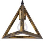 GLOBOSTAR® TRIANGLE 00619 Μοντέρνο Κρεμαστό Φωτιστικό Οροφής με Ντουί 3 x E27 AC 220-240V IP20 - Μπρούτζινο - Μ49 x Π49 x Y130cm - Image 7