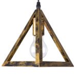 GLOBOSTAR® TRIANGLE 00619 Μοντέρνο Κρεμαστό Φωτιστικό Οροφής με Ντουί 3 x E27 AC 220-240V IP20 - Μπρούτζινο - Μ49 x Π49 x Y130cm - Image 8