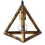 GLOBOSTAR® TRIANGLE 00619 Μοντέρνο Κρεμαστό Φωτιστικό Οροφής με Ντουί 3 x E27 AC 220-240V IP20 - Μπρούτζινο - Μ49 x Π49 x Y130cm - Image 9