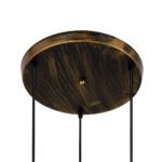 GLOBOSTAR® TRIANGLE 00619 Μοντέρνο Κρεμαστό Φωτιστικό Οροφής με Ντουί 3 x E27 AC 220-240V IP20 - Μπρούτζινο - Μ49 x Π49 x Y130cm - Image 10