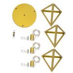 GLOBOSTAR® TRIANGLE 00620 Μοντέρνο Κρεμαστό Φωτιστικό Οροφής με Ντουί 3 x E27 AC 220-240V IP20 - Χρυσό - Μ49 x Π49 x Y130cm - Image 11