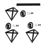 GLOBOSTAR® TRIANGLE 00621 Μοντέρνο Κρεμαστό Φωτιστικό Οροφής με Ντουί 3 x E27 AC 220-240V IP20 - Μαύρο - Μ70 x Π22 x Y130cm - Image 11