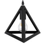 GLOBOSTAR® TRIANGLE 00621 Μοντέρνο Κρεμαστό Φωτιστικό Οροφής με Ντουί 3 x E27 AC 220-240V IP20 - Μαύρο - Μ70 x Π22 x Y130cm - Image 9