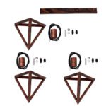 GLOBOSTAR® TRIANGLE 00623 Μοντέρνο Κρεμαστό Φωτιστικό Οροφής με Ντουί 3 x E27 AC 220-240V IP20 - Χάλκινο - Μ70 x Π22 x Y130cm - Image 11