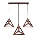 GLOBOSTAR® TRIANGLE 00623 Μοντέρνο Κρεμαστό Φωτιστικό Οροφής με Ντουί 3 x E27 AC 220-240V IP20 - Χάλκινο - Μ70 x Π22 x Y130cm - Image 5