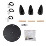 GLOBOSTAR® DILLON 00626 Μοντέρνο Κρεμαστό Φωτιστικό Οροφής με Ντουί 3 x E27 AC 220-240V IP20 - Μαύρο & Μπεζ - Μ26 x Π26 x Υ130cm - Image 9