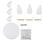 GLOBOSTAR® DILLON 00627 Μοντέρνο Κρεμαστό Φωτιστικό Οροφής με Ντουί 3 x E27 AC 220-240V IP20 - Λευκό & Μπεζ - Μ26 x Π26 x Υ130cm - Image 9