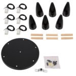 GLOBOSTAR® DILLON 00628 Μοντέρνο Κρεμαστό Φωτιστικό Οροφής με Ντουί 6 x E27 AC 220-240V IP20 - Μαύρο & Μπεζ - Μ52 x Π52 x Y130cm - Image 9