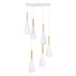 GLOBOSTAR® DILLON 00629 Μοντέρνο Κρεμαστό Φωτιστικό Οροφής με Ντουί 6 x E27 AC 220-240V IP20 - Λευκό & Μπεζ - Μ52 x Π52 x Y130cm - Image 4