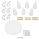 GLOBOSTAR® DILLON 00629 Μοντέρνο Κρεμαστό Φωτιστικό Οροφής με Ντουί 6 x E27 AC 220-240V IP20 - Λευκό & Μπεζ - Μ52 x Π52 x Y130cm - Image 9