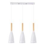 GLOBOSTAR® DILLON 00631 Μοντέρνο Κρεμαστό Φωτιστικό Οροφής με Ντουί 3 x E27 AC 220-240V IP20 - Λευκό & Μπεζ - Μ54 x Π14 x Υ130cm