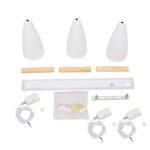 GLOBOSTAR® DILLON 00631 Μοντέρνο Κρεμαστό Φωτιστικό Οροφής με Ντουί 3 x E27 AC 220-240V IP20 - Λευκό & Μπεζ - Μ54 x Π14 x Υ130cm - Image 9