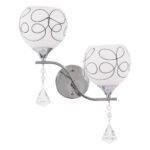 GLOBOSTAR® CANTER 00635 Μοντέρνο Φωτιστικό Τοίχου - Απλίκα με Ντουί 2 x E27 AC 220-240V IP20 - Ασημί & Λευκό - Μ32 x Π15 x Υ40cm - Image 7