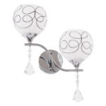 GLOBOSTAR® CANTER 00635 Μοντέρνο Φωτιστικό Τοίχου - Απλίκα με Ντουί 2 x E27 AC 220-240V IP20 - Ασημί & Λευκό - Μ32 x Π15 x Υ40cm - Image 8