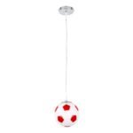GLOBOSTAR® FOOTBALL 00642 Παιδικό Κρεμαστό Φωτιστικό Οροφής με Ντουί 1 x E27 AC 220-240V IP20 - Λευκό & Κόκκινο - Μ15 x Π15 x Y18cm - Image 4