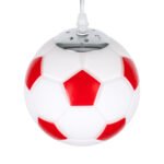 GLOBOSTAR® FOOTBALL 00642 Παιδικό Κρεμαστό Φωτιστικό Οροφής με Ντουί 1 x E27 AC 220-240V IP20 - Λευκό & Κόκκινο - Μ15 x Π15 x Y18cm - Image 7