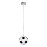 GLOBOSTAR® FOOTBALL 00643 Παιδικό Κρεμαστό Φωτιστικό Οροφής με Ντουί 1 x E27 AC 220-240V IP20 - Λευκό & Μαύρο - Μ15 x Π15 x Y18cm - Image 4