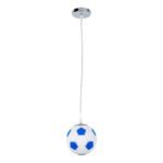 GLOBOSTAR® FOOTBALL 00644 Παιδικό Κρεμαστό Φωτιστικό Οροφής με Ντουί 1 x E27 AC 220-240V IP20 - Λευκό & Μπλε - Μ15 x Π15 x Y18cm - Image 4