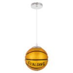GLOBOSTAR® SPALDING NBA 00645 Παιδικό Κρεμαστό Φωτιστικό Οροφής με Ντουί 1 x E27 AC 220-240V IP20 - Πορτοκαλί & Μαύρο - Μ18 x Π18 x Υ18cm - Image 4