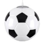 GLOBOSTAR® FOOTBALL 00647 Παιδικό Κρεμαστό Φωτιστικό Οροφής με Ντουί 1 x E27 AC 220-240V IP20 - Λευκό & Μαύρο - Μ25 x Π25 x Υ25cm - Image 5