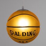 GLOBOSTAR® SPALDING NBA 00649 Παιδικό Κρεμαστό Φωτιστικό Οροφής με Ντουί 1 x E27 AC 220-240V IP20 - Πορτοκαλί & Μαύρο - Μ25 x Π25 x Υ25cm - Image 3