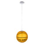 GLOBOSTAR® SPALDING NBA 00649 Παιδικό Κρεμαστό Φωτιστικό Οροφής με Ντουί 1 x E27 AC 220-240V IP20 - Πορτοκαλί & Μαύρο - Μ25 x Π25 x Υ25cm - Image 4