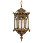 GLOBOSTAR® DARCY 00656 Vintage Κρεμαστό Φωτιστικό Οροφής με Ντουί 1 x E27 AC 220-240V IP20 - Μπρούτζινο & Διάφανο - Μ15.5 x Π15.5 x Υ32.5cm