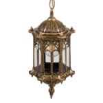 GLOBOSTAR® DARCY 00656 Vintage Κρεμαστό Φωτιστικό Οροφής με Ντουί 1 x E27 AC 220-240V IP20 - Μπρούτζινο & Διάφανο - Μ15.5 x Π15.5 x Υ32.5cm - Image 6