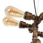 GLOBOSTAR® SWIFTWALKER 00660 Vintage Κρεμαστό Φωτιστικό Οροφής με Ντουί 3 x E27 AC 220-240V IP20 - Χάλκινο & Κόκκινο - Μ85 x Π29.5 x Υ55cm - Image 14