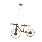 GLOBOSTAR® SWIFTWALKER 00660 Vintage Κρεμαστό Φωτιστικό Οροφής με Ντουί 3 x E27 AC 220-240V IP20 - Χάλκινο & Κόκκινο - Μ85 x Π29.5 x Υ55cm - Image 4