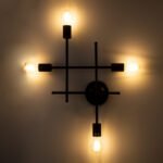 GLOBOSTAR® PIPING 00661 Vintage Φωτιστικό Τοίχου - Απλίκα με Ντουί 4 x E27 AC 220-240V IP20 - Μαύρο - Μ40 x Π9 x Υ52cm - Image 3