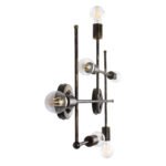 GLOBOSTAR® PIPING 00666-1 Vintage Φωτιστικό Οροφής με Ντουί 6 x E27 AC 220-240V IP20 - Μπρούτζινο - Μ66 x Π9.5 x Υ49cm - Image 5