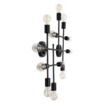 GLOBOSTAR® PIPING 00667-1 Vintage Φωτιστικό Οροφής με Ντουί 12 x E27 AC 220-240V IP20 - Μαύρο - Μ78.5 x Π9.5 x Υ64cm - Image 5