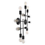 GLOBOSTAR® PIPING 00667 Vintage Φωτιστικό Τοίχου - Απλίκα με Ντουί 12 x E27 AC 220-240V IP20 - Μαύρο - Μ78.5 x Π9.5 x Υ64cm - Image 5