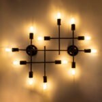 GLOBOSTAR® PIPING 00669-1 Vintage Φωτιστικό Οροφής με Ντουί 12 x E27 AC 220-240V IP20 - Μπρούτζινο - Μ78.5 x Π9.5 x Υ64cm - Image 3