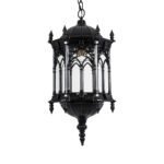 GLOBOSTAR® DARCY 00672 Vintage Κρεμαστό Φωτιστικό Οροφής με Ντουί 1 x E27 AC 220-240V IP20 - Μαύρο & Διάφανο - Μ35 x Π35 x Υ61cm