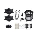 GLOBOSTAR® DARCY 00672 Vintage Κρεμαστό Φωτιστικό Οροφής με Ντουί 1 x E27 AC 220-240V IP20 - Μαύρο & Διάφανο - Μ35 x Π35 x Υ61cm - Image 12