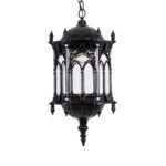 GLOBOSTAR® DARCY 00672 Vintage Κρεμαστό Φωτιστικό Οροφής με Ντουί 1 x E27 AC 220-240V IP20 - Μαύρο & Διάφανο - Μ35 x Π35 x Υ61cm - Image 5