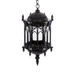 GLOBOSTAR® DARCY 00672 Vintage Κρεμαστό Φωτιστικό Οροφής με Ντουί 1 x E27 AC 220-240V IP20 - Μαύρο & Διάφανο - Μ35 x Π35 x Υ61cm - Image 6