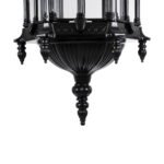 GLOBOSTAR® DARCY 00672 Vintage Κρεμαστό Φωτιστικό Οροφής με Ντουί 1 x E27 AC 220-240V IP20 - Μαύρο & Διάφανο - Μ35 x Π35 x Υ61cm - Image 9